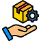 Icon of stacked boxes representing products